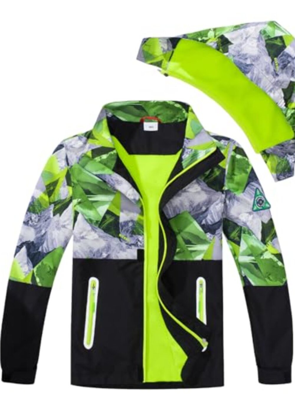 Kids Boys Waterproof Softshell Jacket Fleece Lined Hooded Zip Up